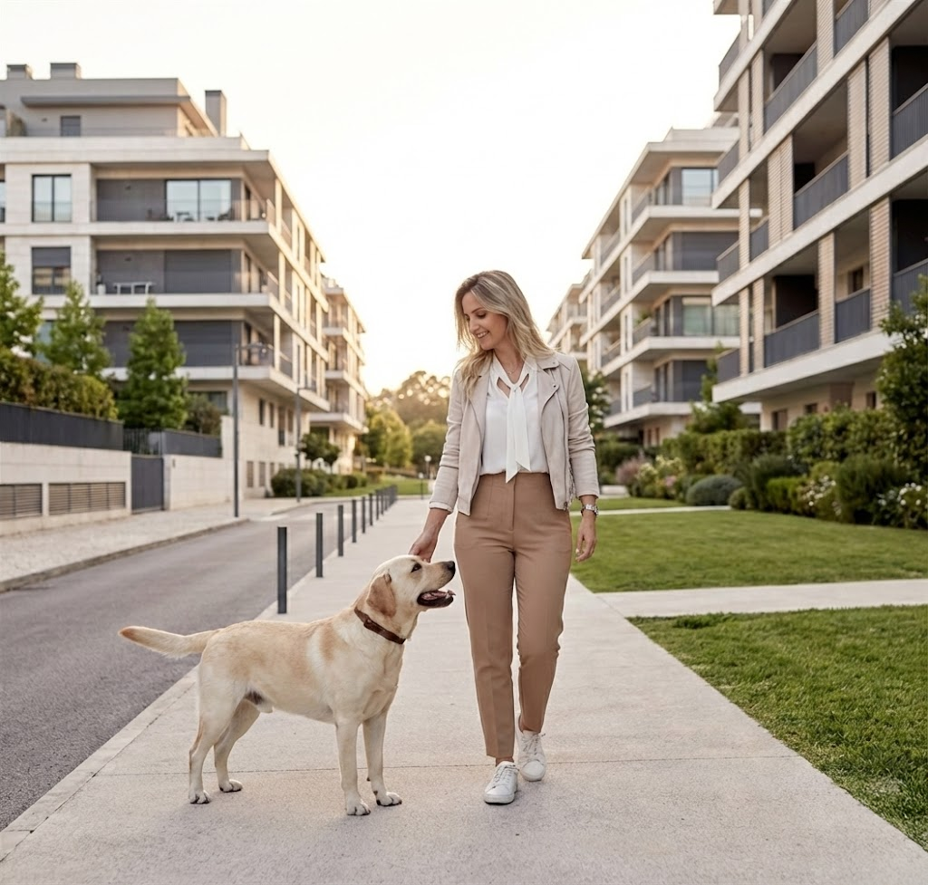 Dog sitting em Lisboa - Cuidadora profissional com cão em Belém e Restelo